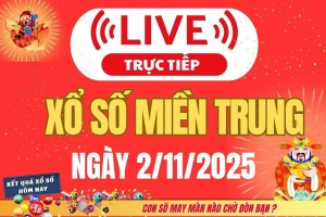 TRỰC TIẾP: XSMT 2/11 - Kết quả xổ số miền Trung hôm nay 2/11