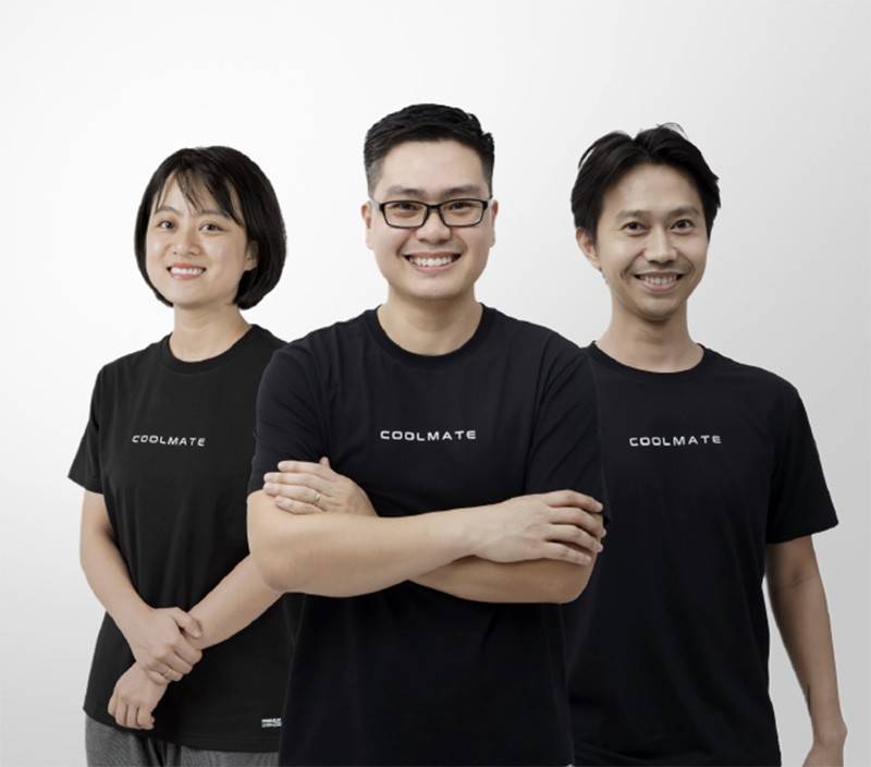 Ba Co-founder của Coolmate, từ trái qua phải, Nguyễn Xuân Lan (Co-founder), Phạm Chí Nhu (CEO & Co-founder), Nguyễn Văn Hiệp (CTO & Co-founder)
