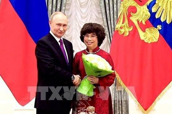 Doanh nhân Thái Hương được Tổng thống Nga Vladimir Putin trao tặng Huân chương Hữu nghị danh giá