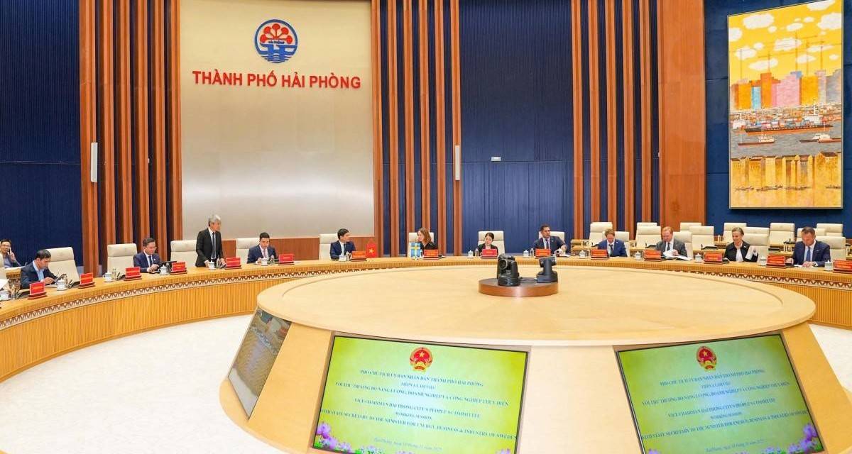 Hải Phòng mở rộng hợp tác chiến lược với Thụy Điển trong chuyển đổi số và năng lượng sạch