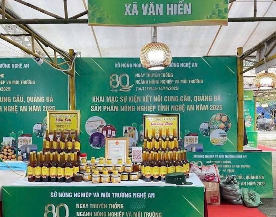 Xã Văn Hiến (tỉnh Nghệ An) tham gia trưng bày sản phẩm tại hội chợ