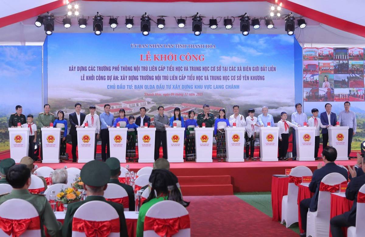 Thủ tướng Phạm Minh Chính dự lễ khởi công xây dựng 72 trường học vùng biên