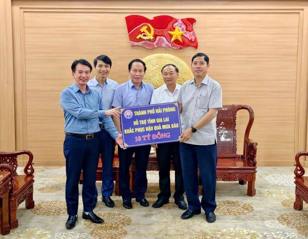 TP Hải Phòng hỗ trợ tỉnh Gia Lai 10 tỷ đồng để khắc phục hậu quả do bão số 13 gây ra.
