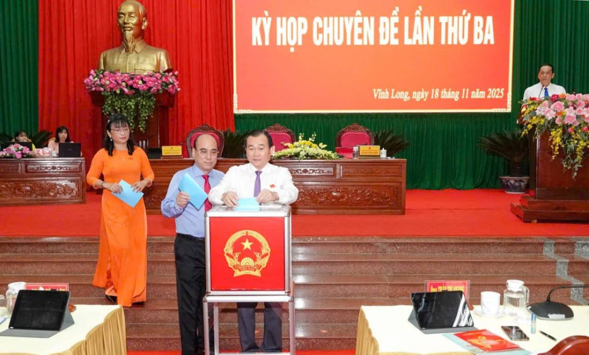 Các đại biểu bỏ phiếu tại kỳ họp