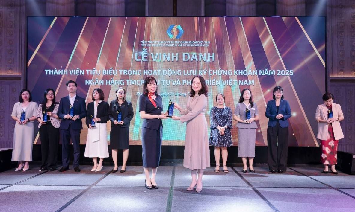 BIDV - Top 10 thành viên tiêu biểu  trong hoạt động lưu ký chứng khoán năm 2025