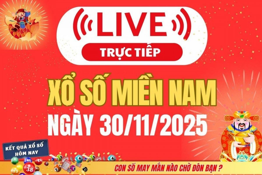 TRỰC TIẾP: Kết quả Xổ số miền Nam hôm nay 30/11/2025 - XSMN 30/11