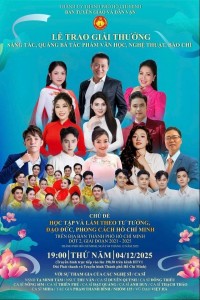 115 tác phẩm được trao giải thưởng sáng tác, quảng bá tác phẩm văn học, nghệ thuật và báo chí