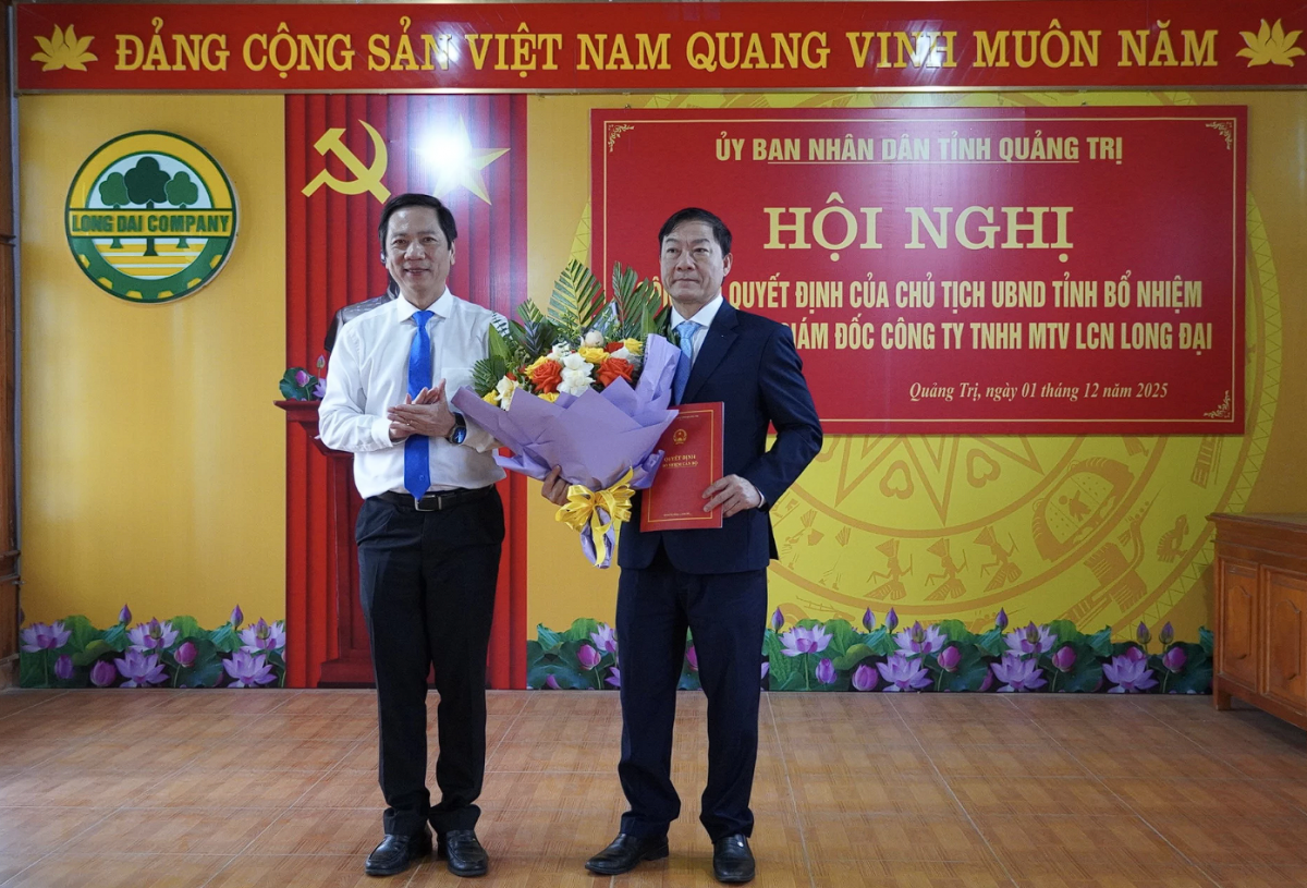 Quảng Trị: Bổ nhiệm Chủ tịch kiêm Giám đốc Công ty Lâm công nghiệp Long Đại