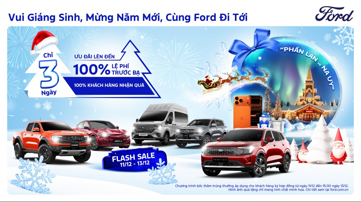 Ford Việt Nam triển khai chương trình ưu đãi cuối năm và hỗ trợ lên đến 100% lệ phí trước bạ