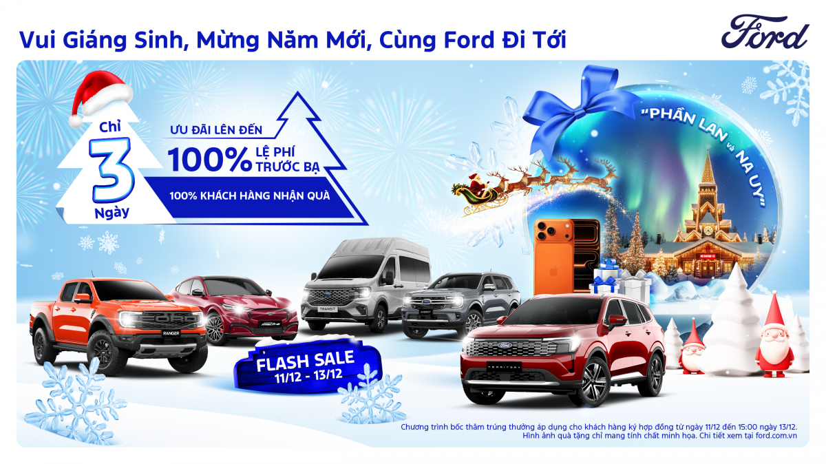 Ford Việt Nam triển khai chương trình ưu đãi cuối năm và hỗ trợ lên đến 100% lệ phí trước bạ