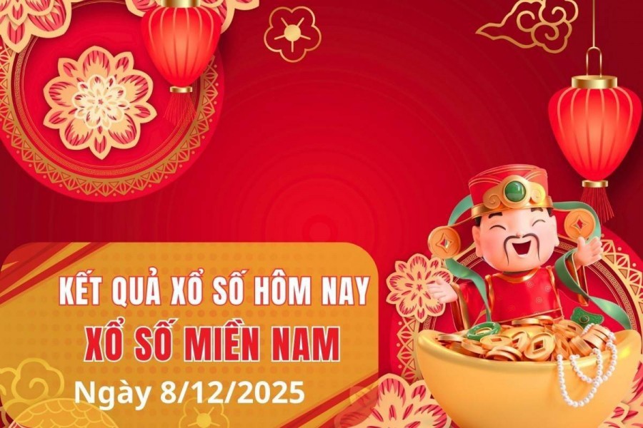 XSMN 8/12, Kết quả xổ số miền Nam hôm nay 8/12/2025, Trực tiếp XSMN ngày 8 tháng 12