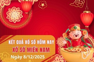 XSMN 8/12, Kết quả xổ số miền Nam hôm nay 8/12/2025, Trực tiếp XSMN ngày 8 tháng 12