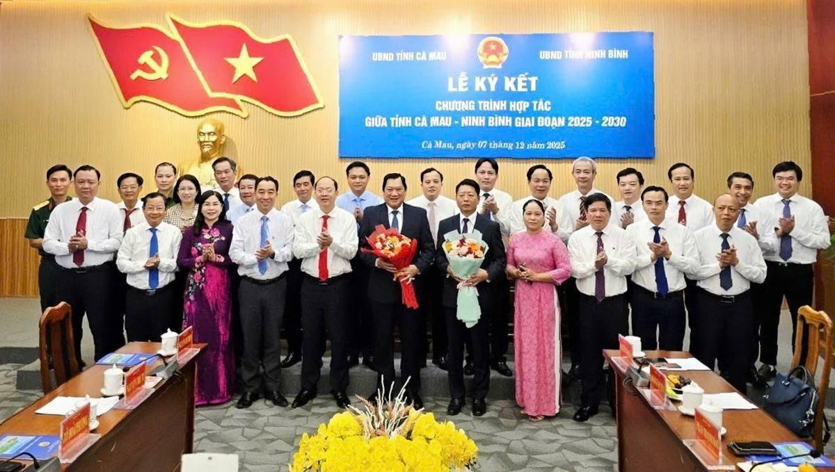Cà Mau – Ninh Bình ký kết Chương trình hợp tác 2025–2030: Tăng cường liên kết vùng, thúc đẩy phát triển kinh tế – xã hội