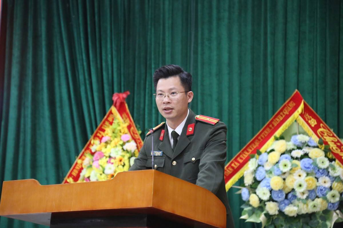 Thiếu tá Hà Trung Hưng, Đội trưởng đội Tuyên truyền Giáo dục, Công an tỉnh Thanh Hoá.