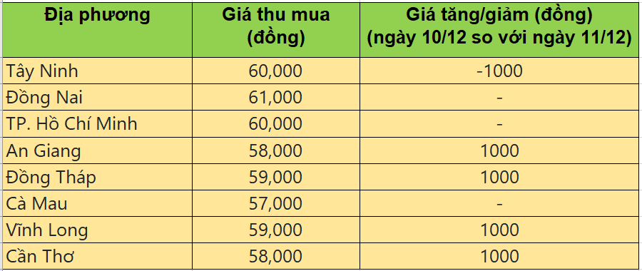 Bảng giá heo hơi tại miền Nam hôm nay 10/12/2025