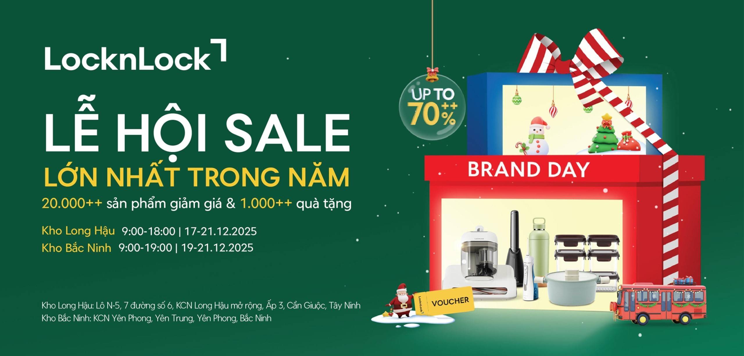 'LocknLock Brand Day' trở lại dịp Giáng sinh, ưu đãi đến 70%++