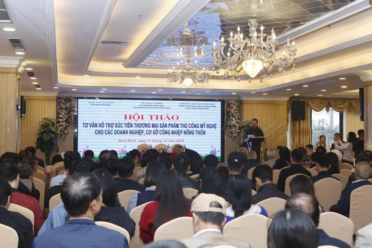 Hội thảo “Tư vấn hỗ trợ xúc tiến thương mại sản phẩm thủ công mỹ nghệ cho các doanh nghiệp, cơ sở công nghiệp nông thôn”