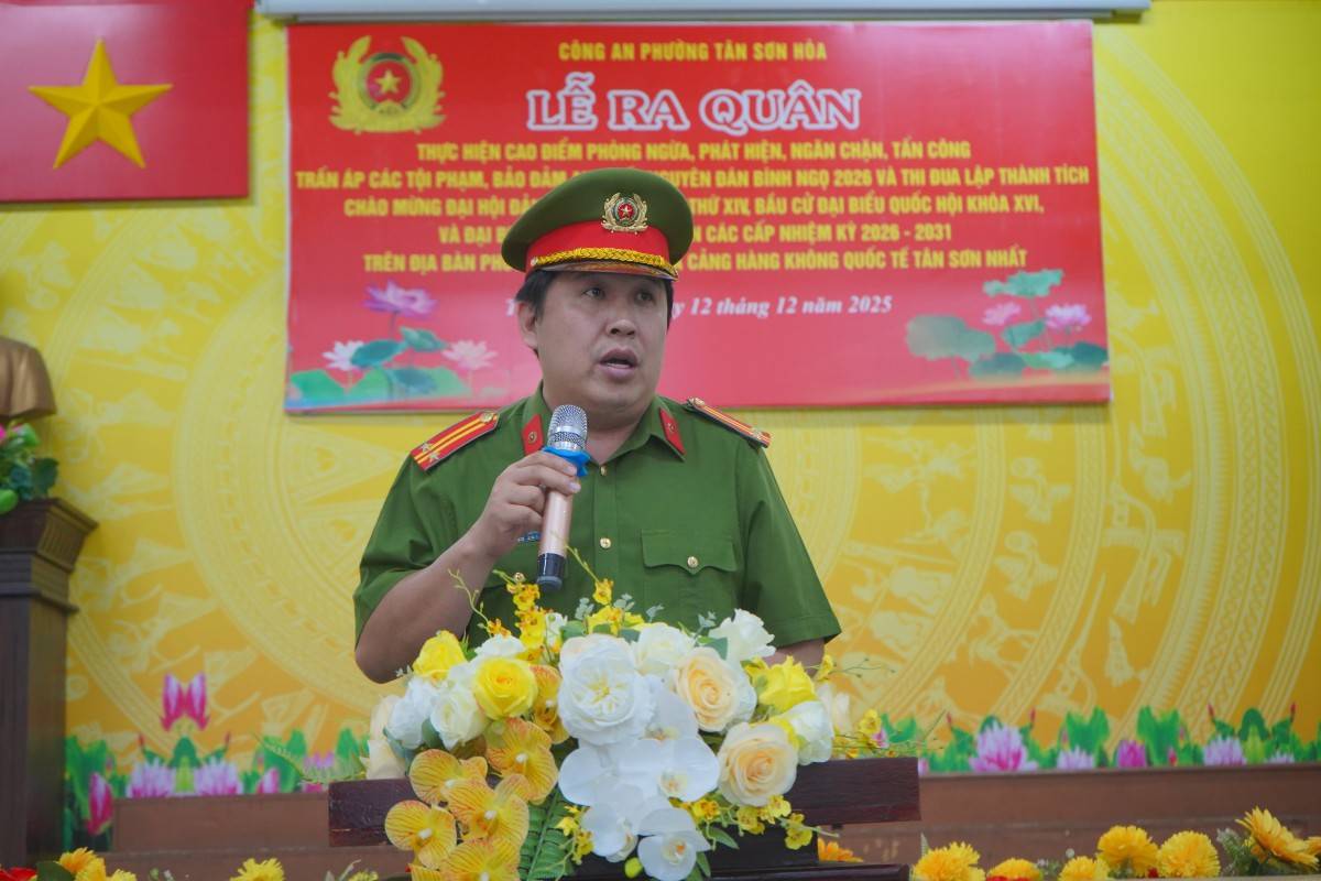 Công an phường Tân Sơn Hoà (TP.Hồ Chí Minh) ra quân mở cao điểm tấn công trấn áp tội phạm, bảo đảm an ninh Tết Bính Ngọ 2026