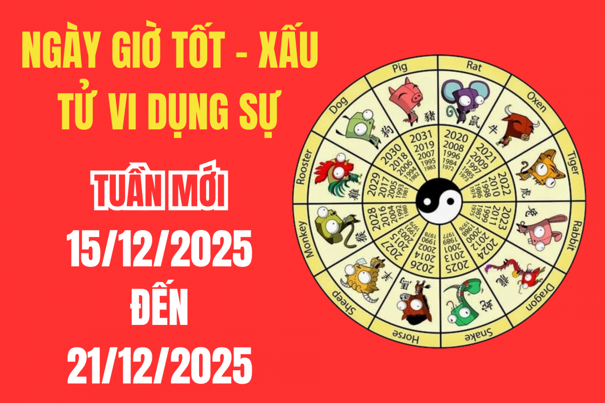 Xem ngày giờ tốt xấu – Tử vi tuần mới từ 15/12 - 21/12/2025: Giải mã cát hung  Ngày đẹp giờ hoàng đạo cho việc đại sự
