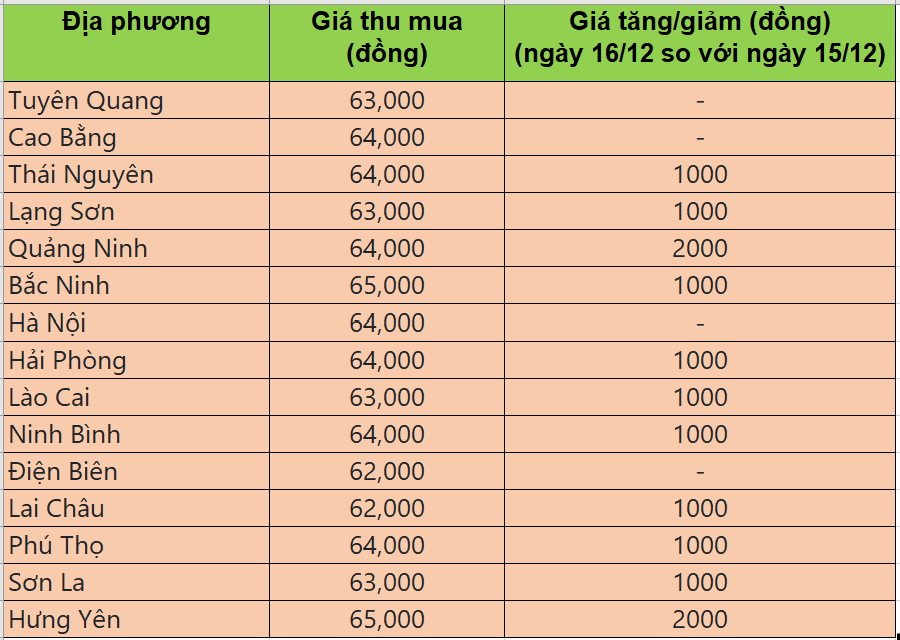 Bảng giá heo hơi tại miền Bắc hôm nay 16/12/2025