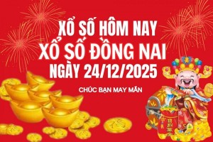 XSDN 24/12, Kết quả xổ số Đồng Nai hôm nay 24/12/2025, Trực tiếp XSDN ngày 24 tháng 12