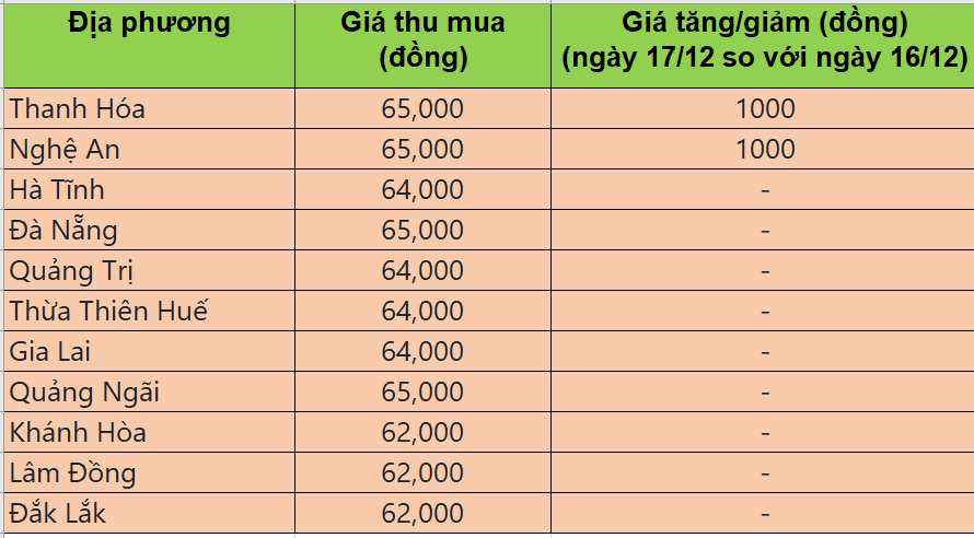 Bảng giá heo hơi tại miền Trung - Tây Nguyên hôm nay 17/12/2025