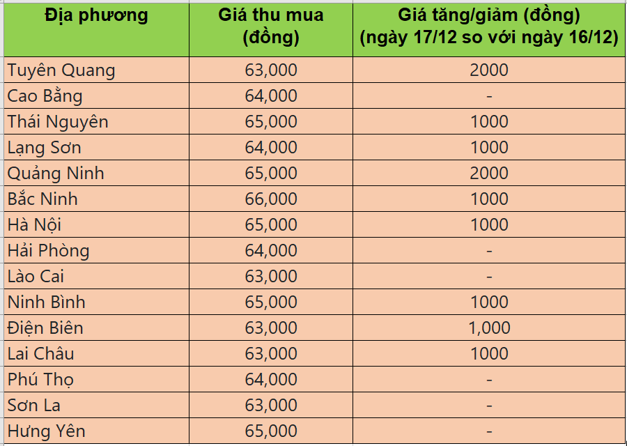 Bảng giá heo hơi tại miền Bắc hôm nay 17/12/2025