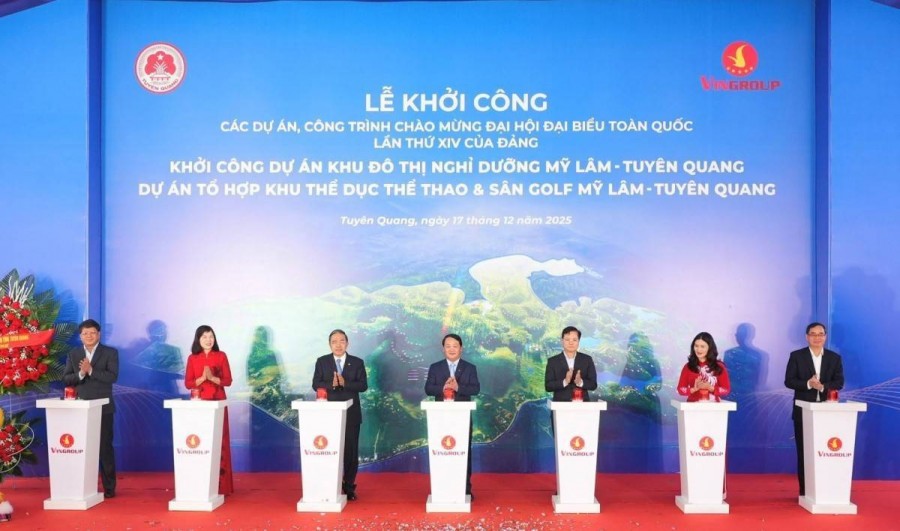 Vingroup khởi công đô thị nghỉ dưỡng suối khoáng và tổ hợp thể dục thể thao Mỹ Lâm, Tuyên Quang