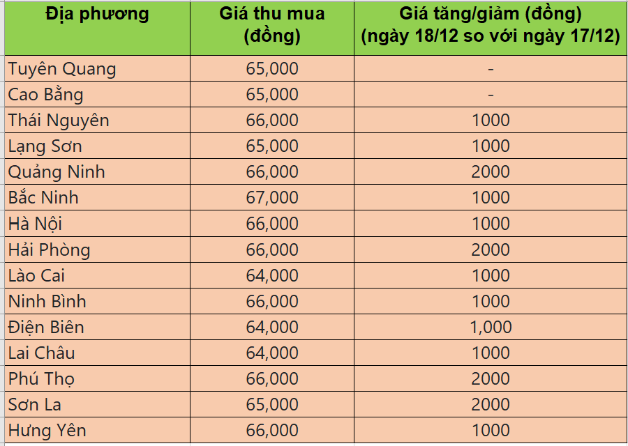 Bảng giá heo hơi tại miền Bắc hôm nay 18/12/2025