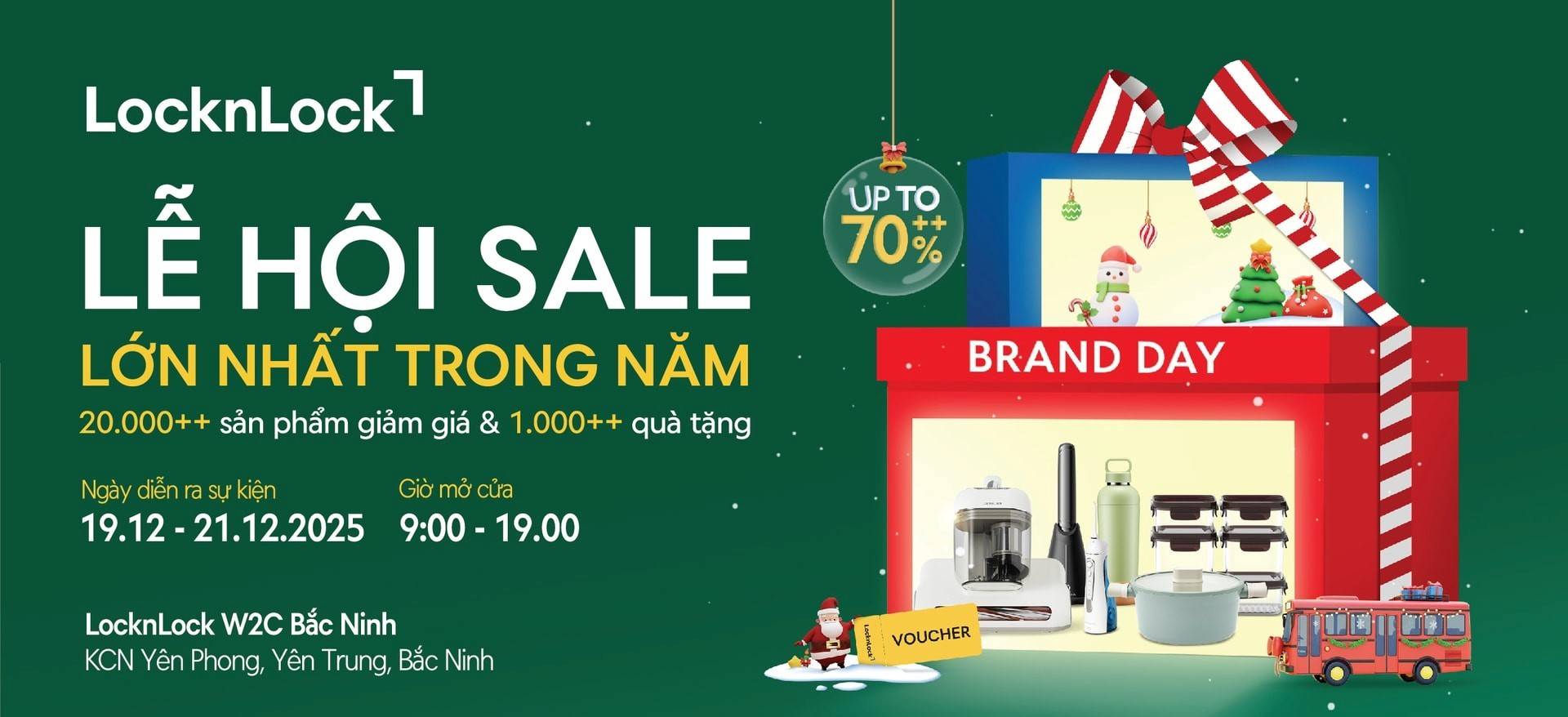 Ngày Thương hiệu LocknLock 2025: Giảm sâu đến 70%, hơn 20.000 sản phẩm chính hãng