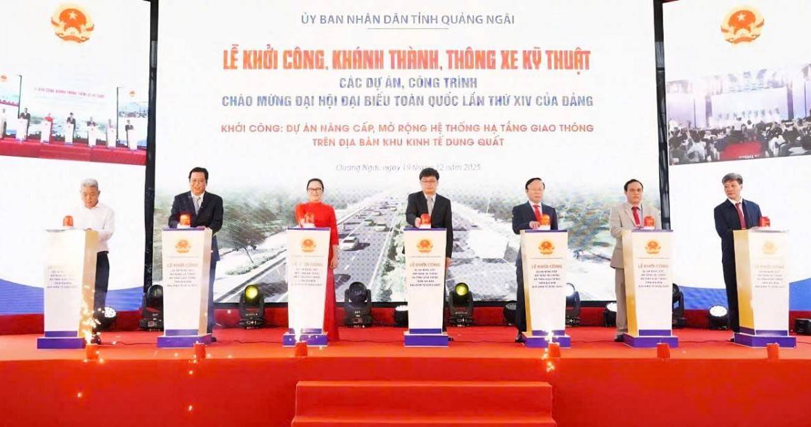 Quảng Ngãi đồng loạt khởi công, khánh thành 4 dự án, công trình trọng điểm