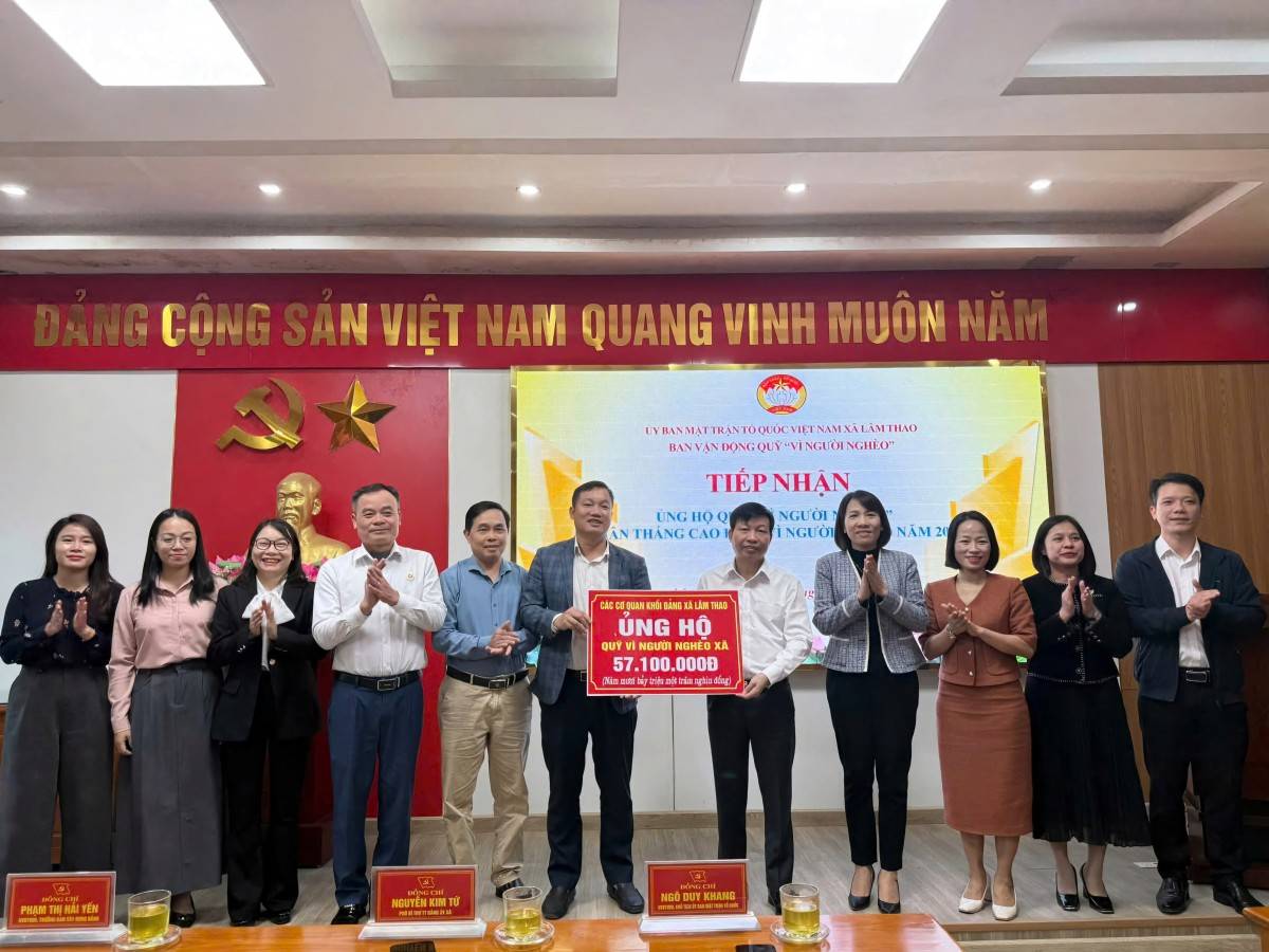 Lâm Thao dẫn đầu Phú Thọ với 813 triệu đồng cho Quỹ “Vì người nghèo”