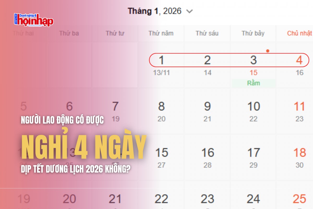 Người lao động có được nghỉ 4 ngày dịp Tết Dương lịch 2026 không?