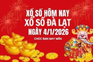 XSDL 4/1, Kết quả xổ số Đà Lạt hôm nay 4/1/2026, trực tiếp XSDL ngày 4/1