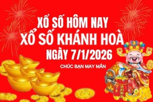 XSKH 7/1, Kết quả xổ số Khánh Hòa hôm nay 7/1/2026, Trực tiếp XSKH ngày 7 tháng 1