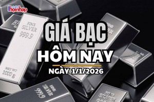 Giá bạc hôm nay 1/1/2026: Giá bạc đồng loạt lao dốc, bạc thế giới mất hơn 4 USD/ounce