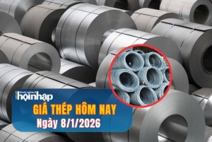 Giá thép hôm nay 8/1/2026: Chạm đỉnh 4 tháng nhờ cú hích từ Trung Quốc