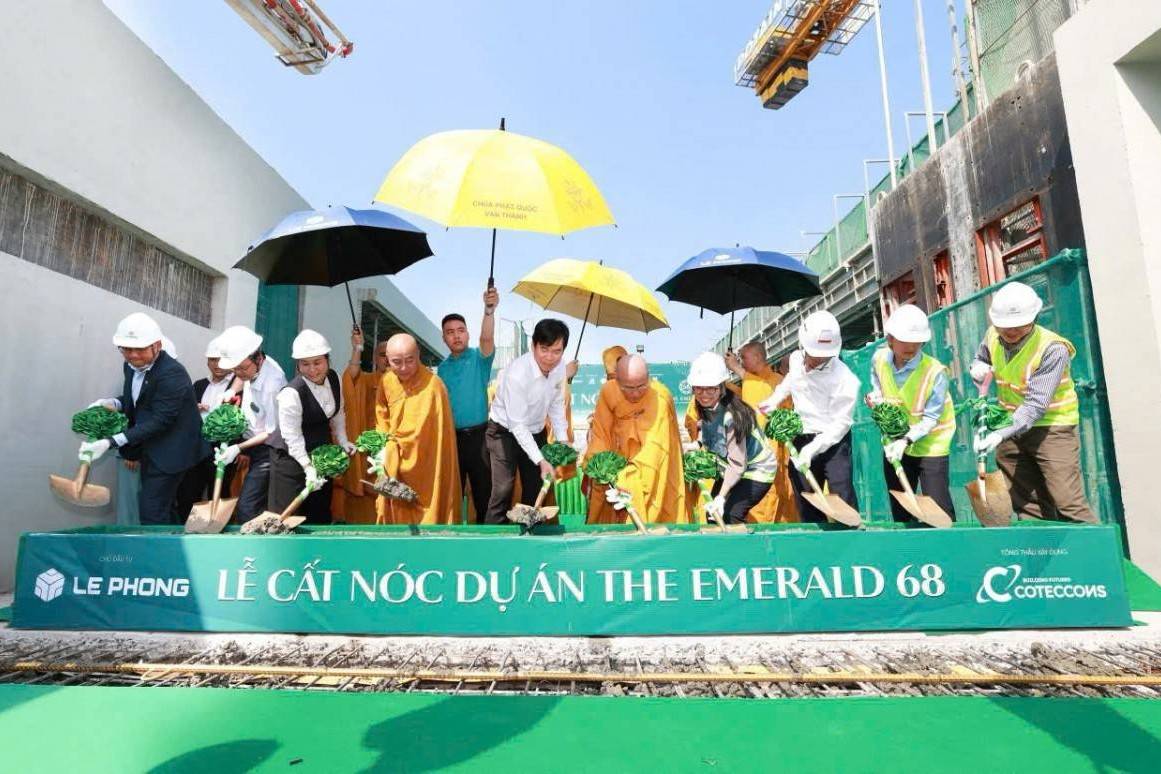 Lê Phong Group cất nóc The Emerald 68, dấu ấn tiến độ trên trục bất động sản cửa ngõ Đông Bắc TP Hồ Chí Minh