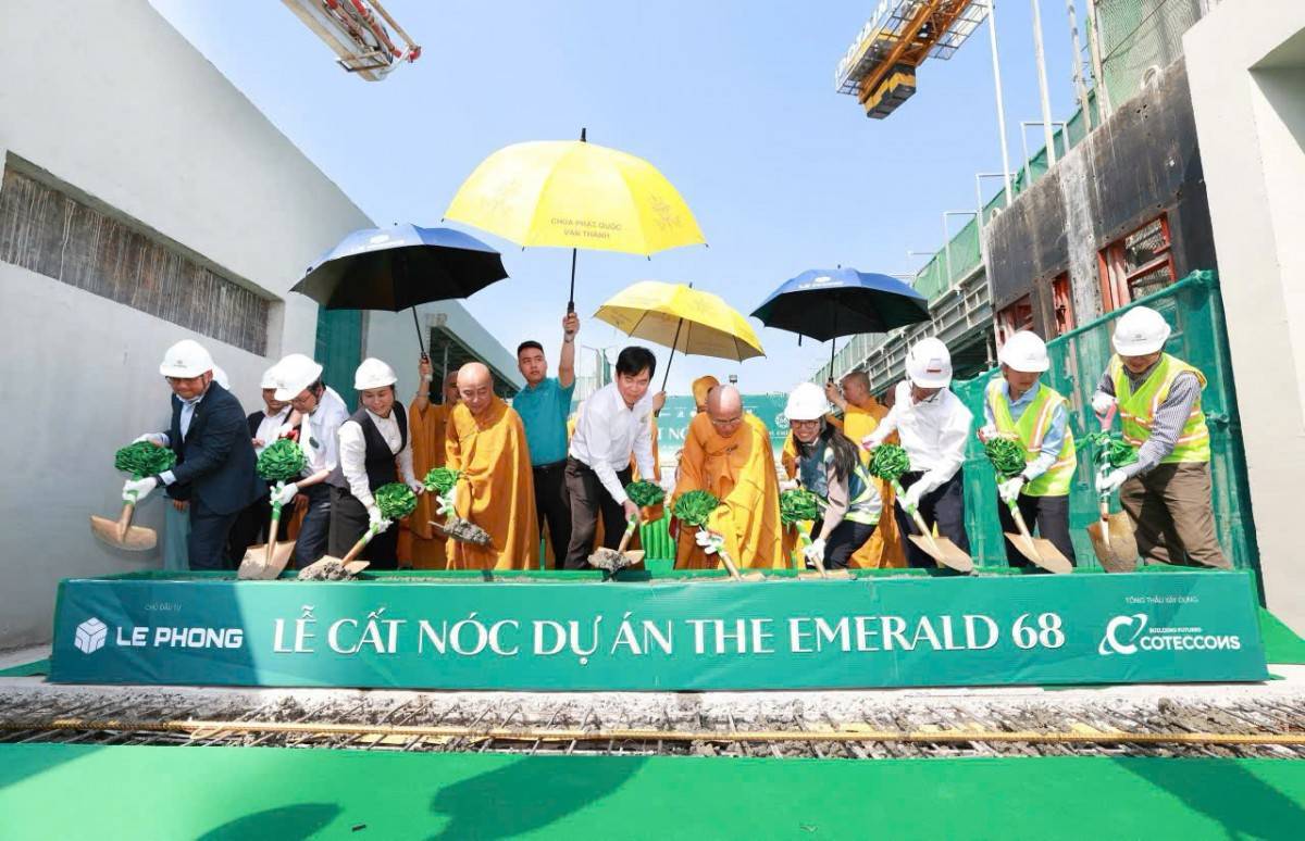 Lê Phong Group cất nóc The Emerald 68, dấu ấn tiến độ trên trục bất động sản cửa ngõ Đông Bắc TP Hồ Chí Minh