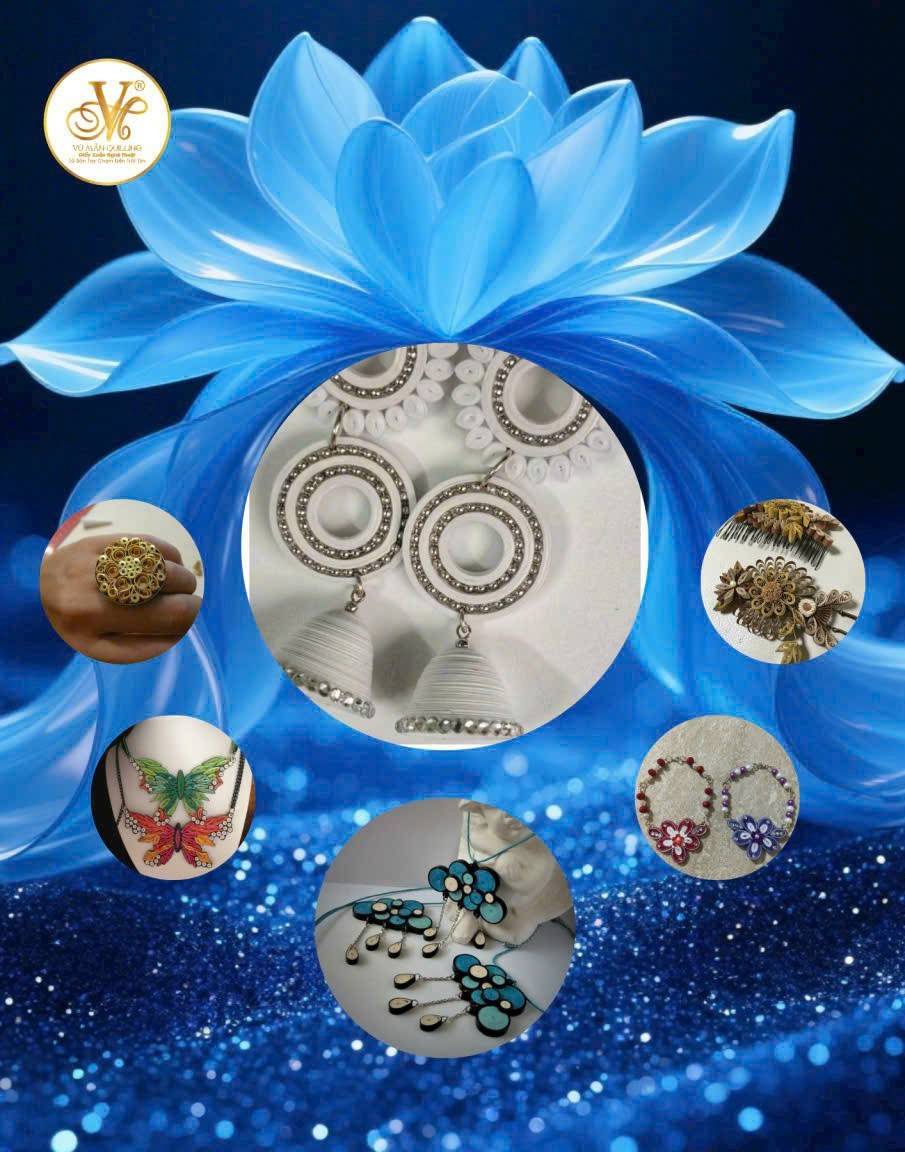 Áo dài dân tộc Việt lộng lẫy, tỏa sáng cùng nghệ thuật Quilling độc bản