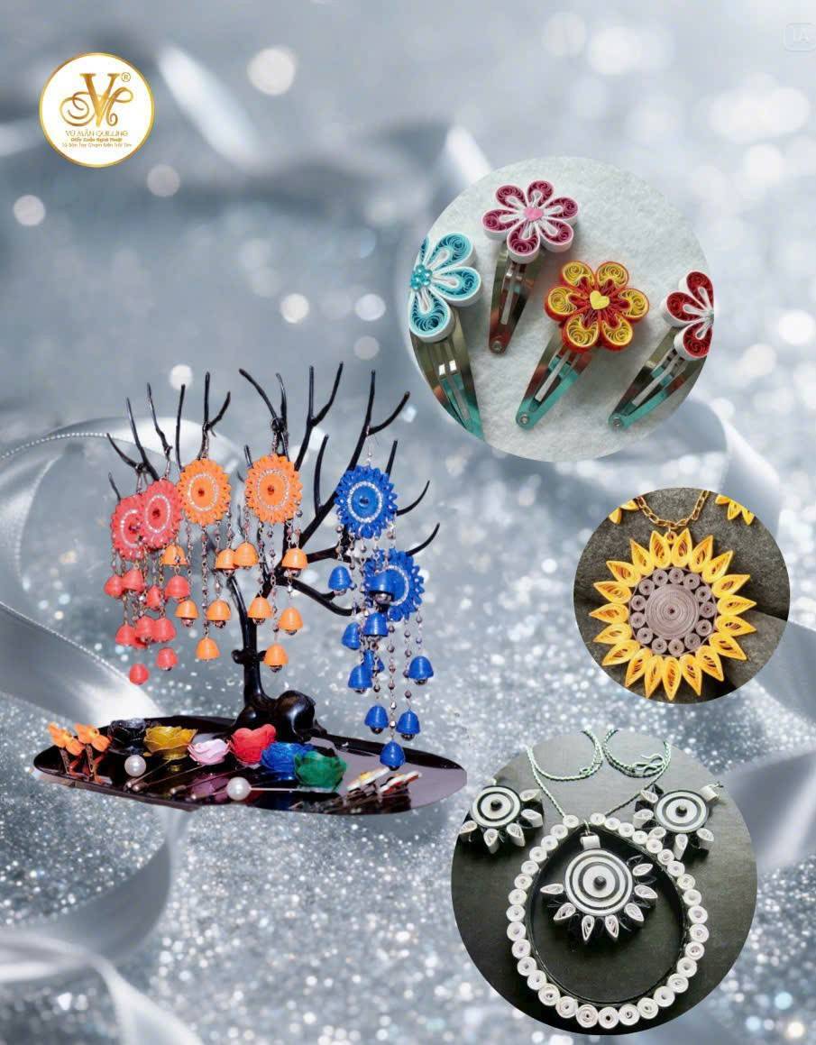 Áo dài dân tộc Việt lộng lẫy, tỏa sáng cùng nghệ thuật Quilling độc bản