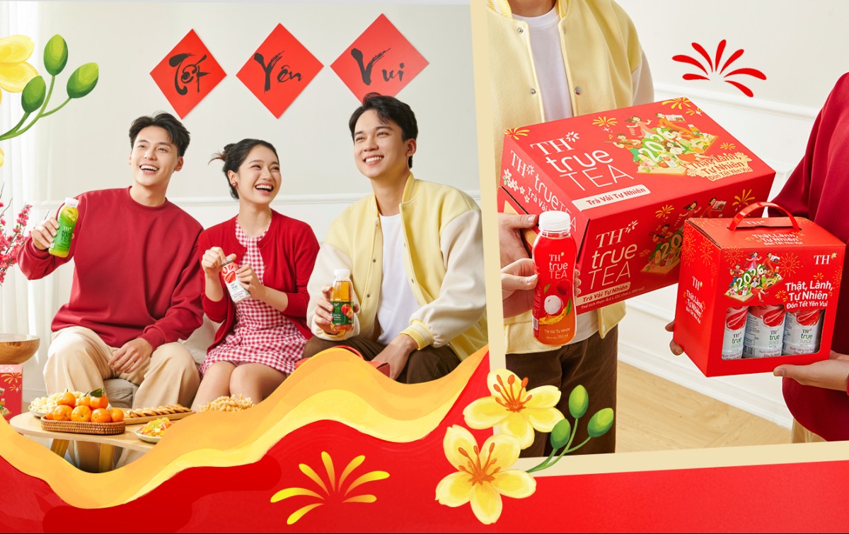 Bao bì Tết TH rực rỡ - Thức uống lành, trao nhau niềm vui thật