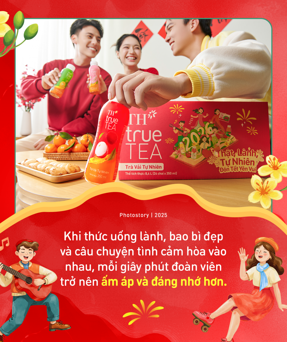 Bao bì Tết TH rực rỡ - Thức uống lành, trao nhau niềm vui thật