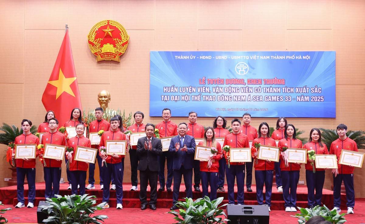 Hà Nội vinh danh huấn luyện viên và vận động viên tỏa sáng trên đấu trường khu vực SEA Games 33
