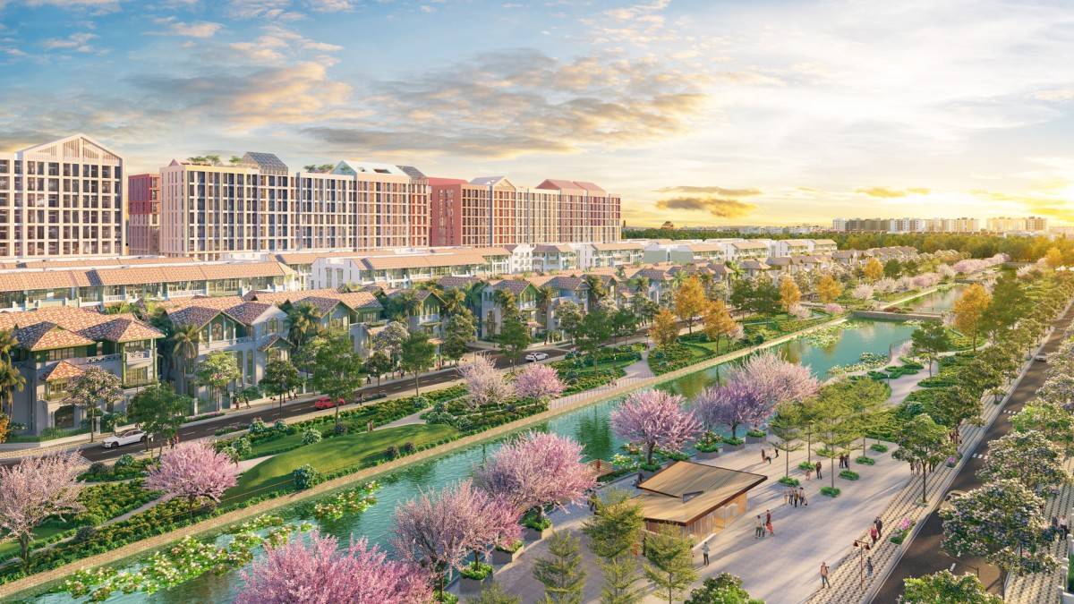 Không gian xanh chiếm phần lớn diện tích đô thị. (Ảnh phối cảnh: Sun Property)