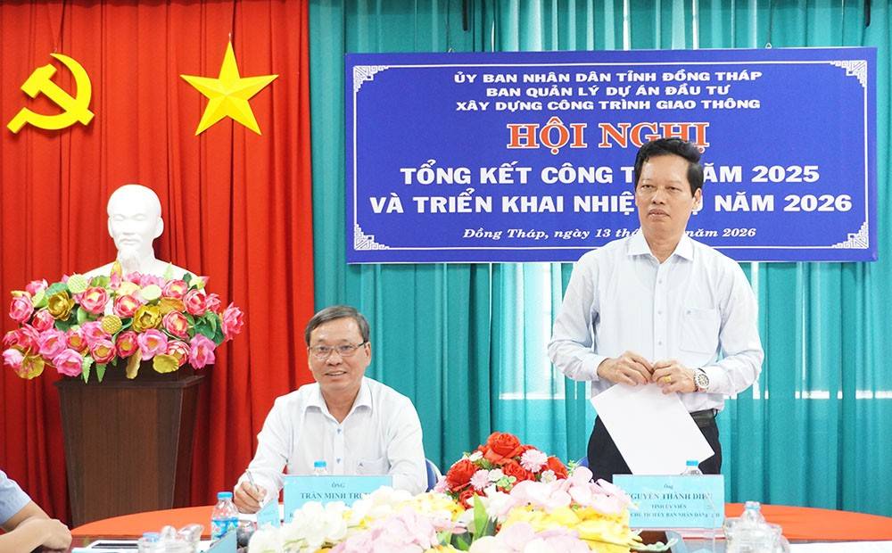 Phó Chủ tịch Ủy ban nhân dân tỉnh Nguyễn Thành Diệu phát biểu chỉ đạo tại hội nghị