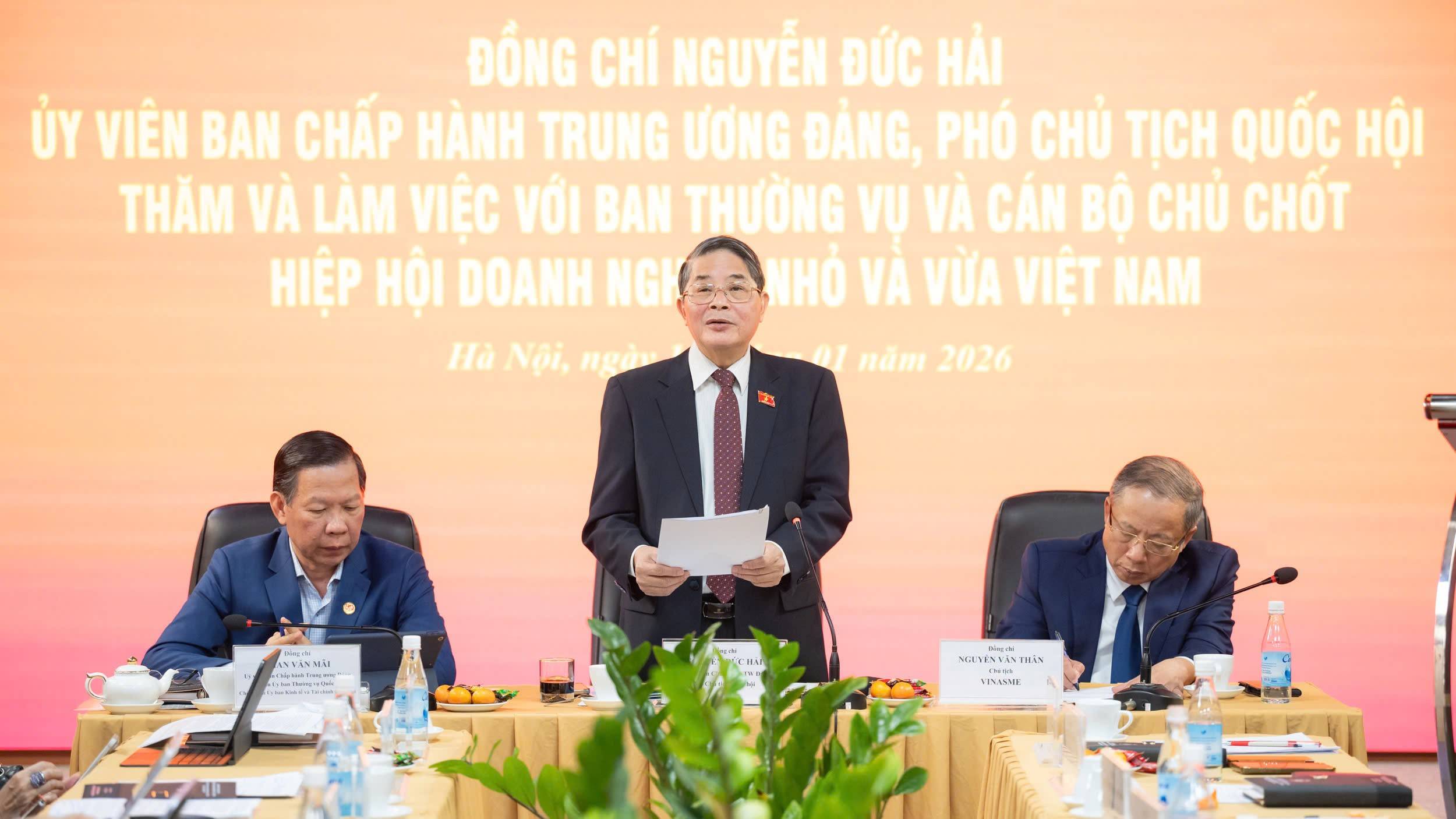 Phó Chủ tịch Quốc hội Nguyễn Đức Hải: Doanh nghiệp nhỏ và vừa là hạt mầm tập đoàn tương lai