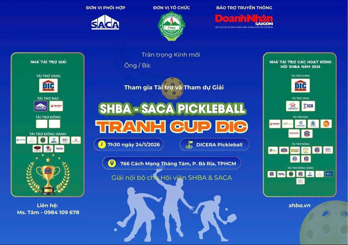 Giải Pickleball SHBA- SACA: Sân chơi thể thao gắn kết cộng đồng doanh nhân