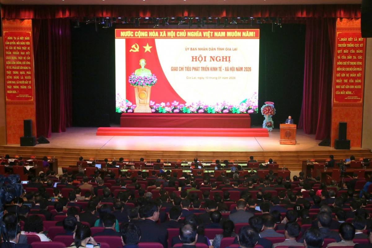 Quang cảnh Hội nghị giao chỉ tiêu phát triển kinh tế - xã hội năm 2026.