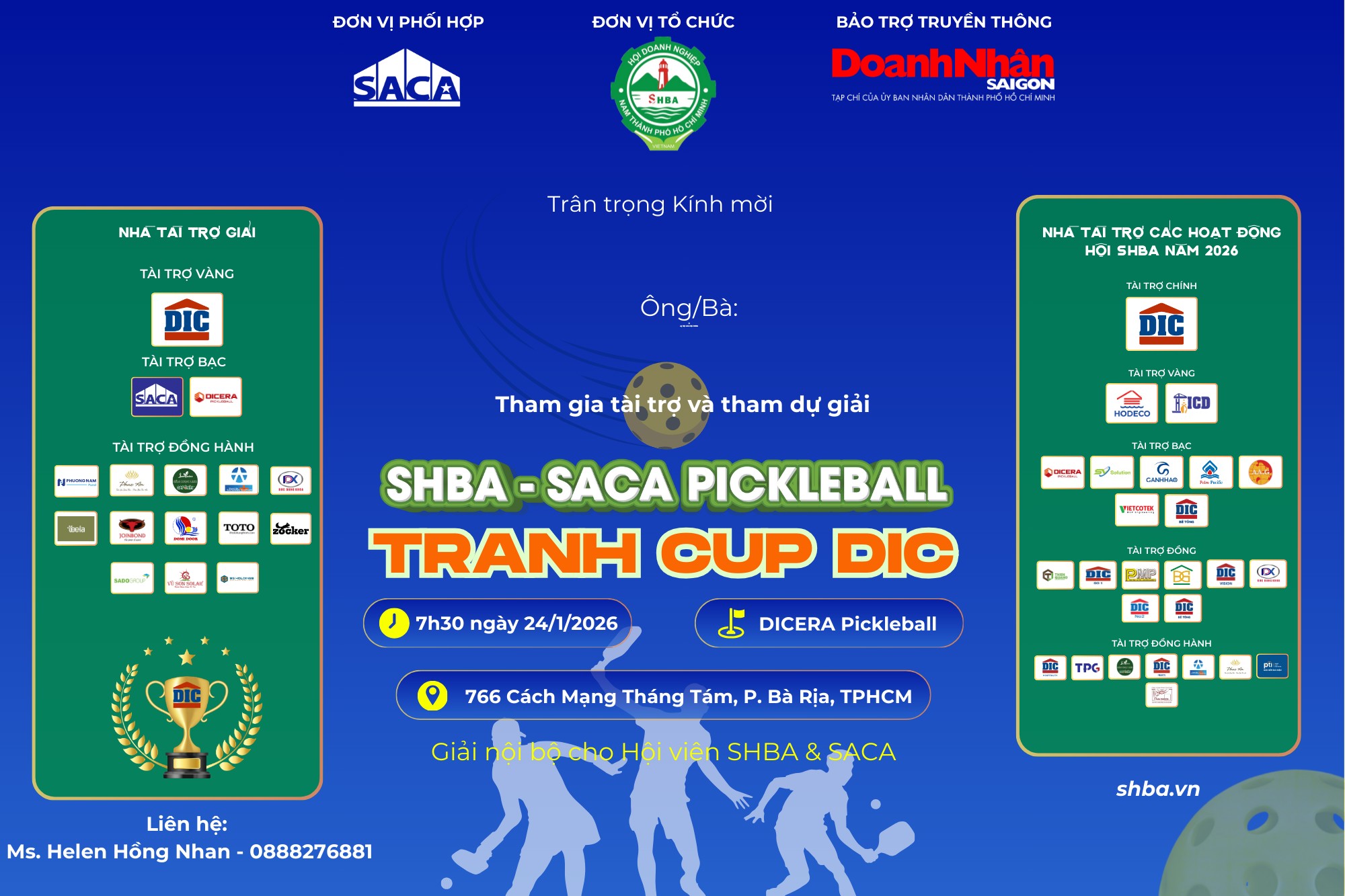 Giải Pickleball SHBA- SACA: Sân chơi thể thao gắn kết cộng đồng doanh nhân